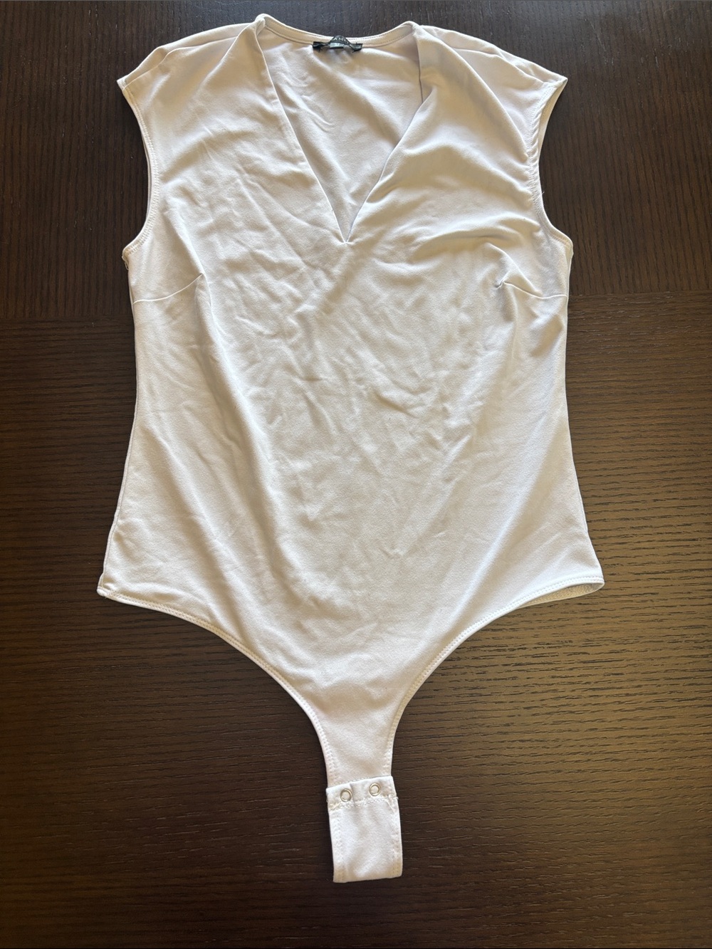 Dynamite White V‑Neck Bodysuit
